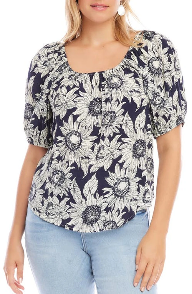 Karen Kane Print Peasant Top at Nordstrom,