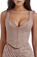 HOUSE OF CB Robyn Corset Tank Mushroom at Nordstrom,