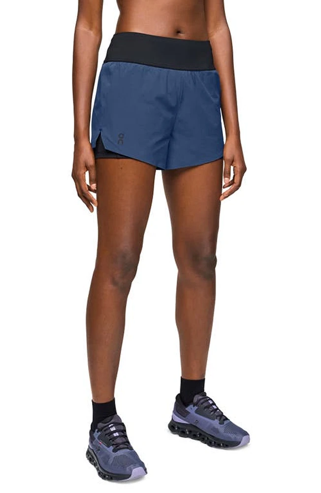 On Running Shorts Denim/Black at Nordstrom,