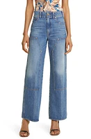 Ulla Johnson The Olympia Wide Leg Carpenter Jeans Danube Medium Indigo Wash at Nordstrom,