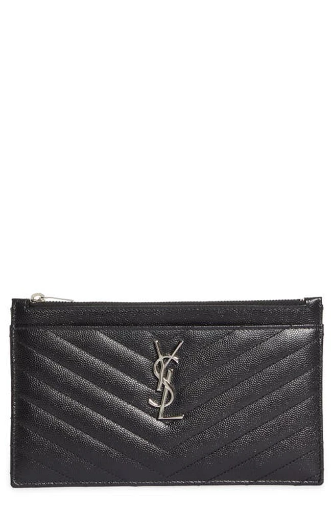 Saint Laurent Monogram Matelassé Leather Pouch in Nero at Nordstrom