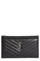 Saint Laurent Monogram Matelassé Leather Pouch in Nero at Nordstrom