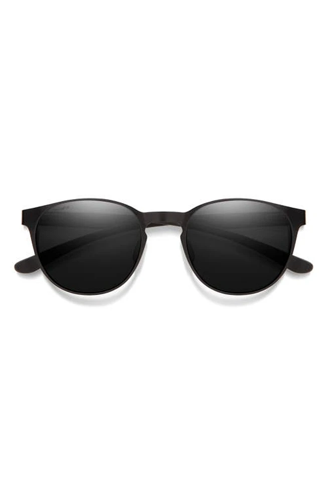 Smith Eastbank 52mm ChromaPop Polarized Round Sunglasses in Matte Black /Black at Nordstrom