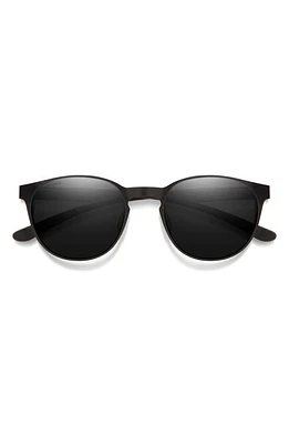 Smith Eastbank 52mm ChromaPop Polarized Round Sunglasses in Matte Black /Black at Nordstrom