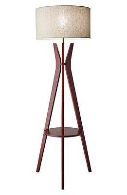 ADESSO LIGHTING Bedford Shelf Floor Lamp in Solid Walnut Wood at Nordstrom