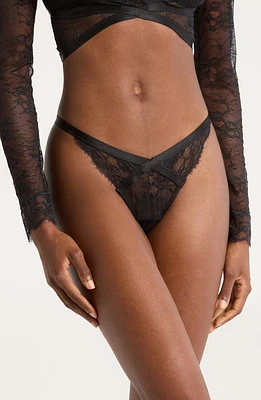 Hunkemöller Molly Strappy Thong Caviar at Nordstrom,