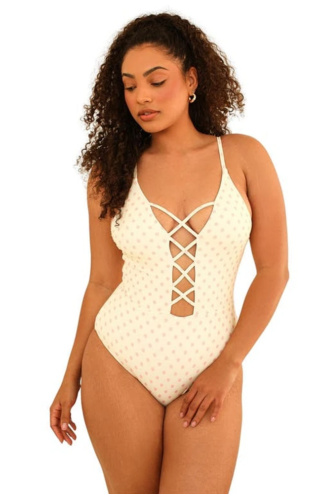 Dippin Daisys Bliss One Piece Dotted Pink at Nordstrom,