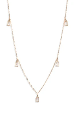 Anzie Dew Drop Shaky Station Necklace in Yellow Gold/White at Nordstrom, Size 18 In