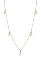 Anzie Dew Drop Shaky Station Necklace in Yellow Gold/White at Nordstrom, Size 18 In