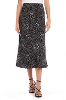 Karen Kane Scribble Floral Print Bias Cut Midi Skirt at Nordstrom, Size X-Small