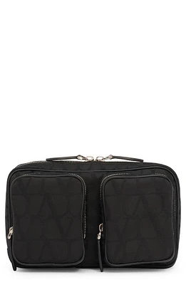 Valentino Garavani Toile Iconographe Nylon Crossbody Bag in Nero at Nordstrom