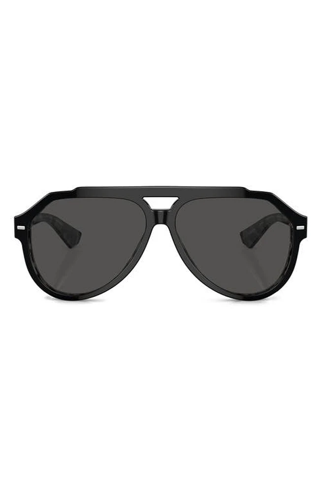 Dolce & Gabbana 60mm Pilot Sunglasses in Dark Grey at Nordstrom