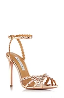 Aquazzura Tequila Crystal Ankle Strap Sandal Rose Gold at Nordstrom,