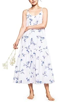 Petite Plume Chloe Floral Cotton Nightgown White at Nordstrom,