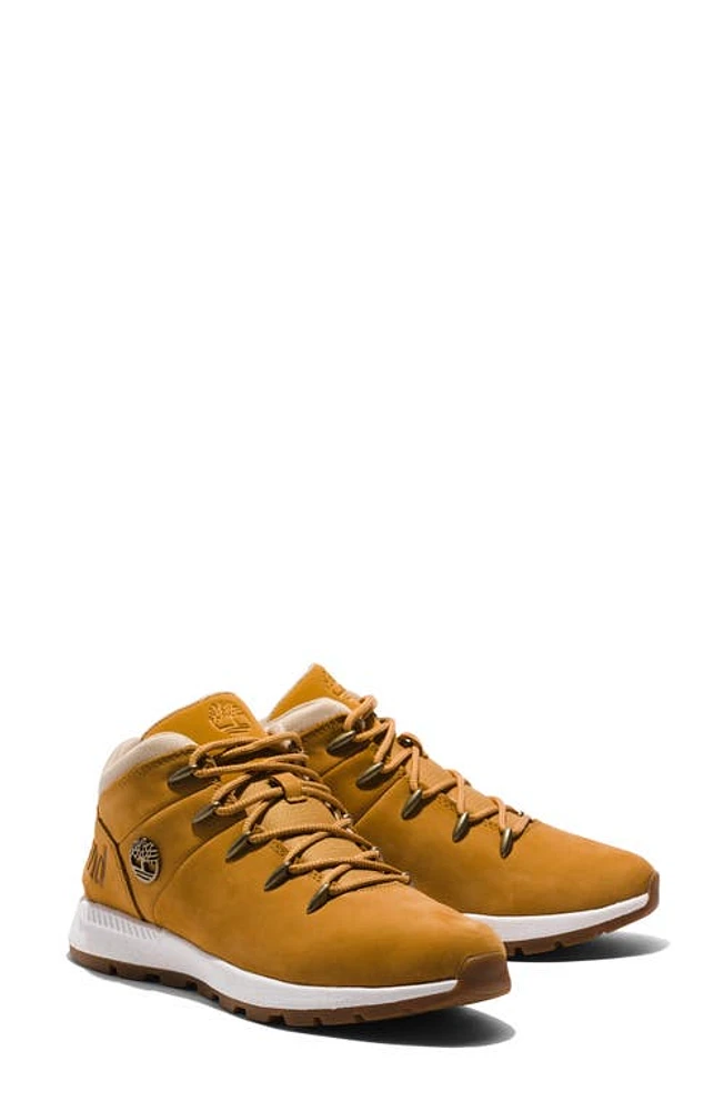 Timberland Sprint Trekker Waterproof Mid Sneaker in Wheat Nubuck at Nordstrom, Size 5.5