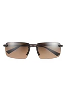 Maui Jim Laulima 61mm PolarizedPlus2 Gradient Rectangular Sunglasses in Shiny Dark Havana at Nordstrom