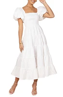 Petal & Pup Annette Puff Sleeve Midi A-Line Dress at Nordstrom,