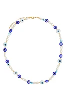 Petit Moments Shadow Beaded Necklace in Blue at Nordstrom