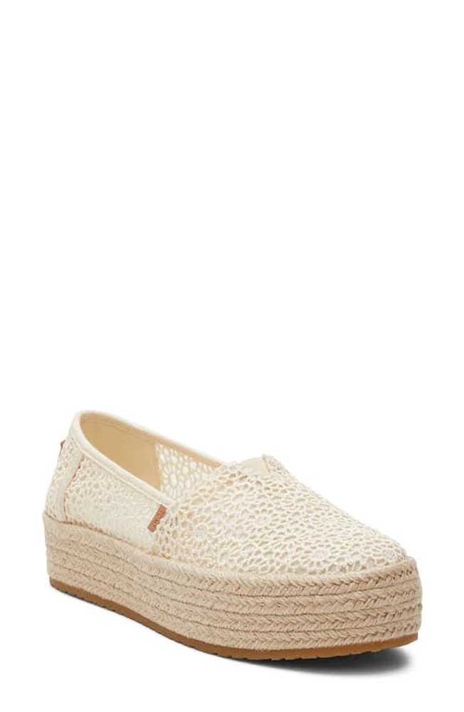 TOMS Valencia Platform Espadrille Natural Crochet at Nordstrom,