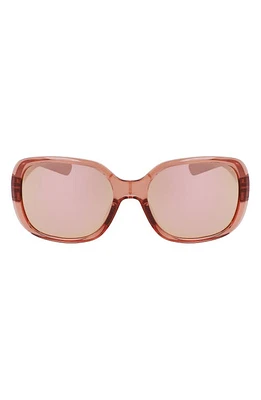 Nike Audacious 135mm Square Sunglasses in Fossil Rose/Rose Gold Mirror at Nordstrom