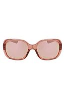 Nike Audacious 135mm Square Sunglasses in Fossil Rose/Rose Gold Mirror at Nordstrom