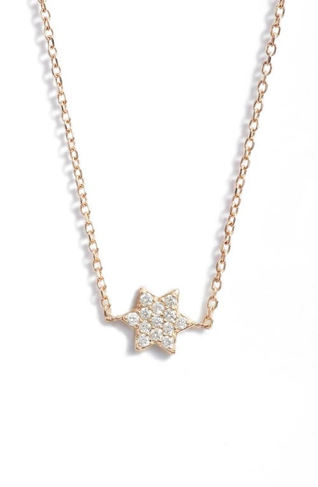 Anzie Love Letter Diamond Star of David Pendant Necklace in Gold /Diamond/16 In at Nordstrom