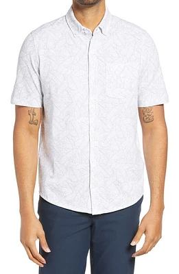 Cutter & Buck Reach Regular Fit Stretch Print Short Sleeve Button Down Shirt at Nordstrom,