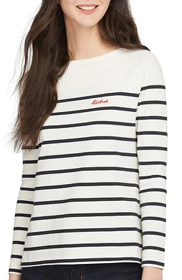 Barbour Bradley Long Sleeve Top Cloud/Navy at Nordstrom, Us