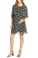 Maternal America Ruffle Overlay Maternity/Nursing Dress Tea Garden at Nordstrom,