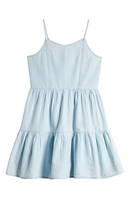 Treasure & Bond Kids' Tiered Camisole Sundress Light Wash at