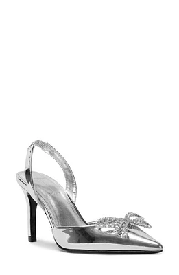 BLACK SUEDE STUDIO Rosalina Slingback Pointed Toe Pump Silver Mirror at Nordstrom,