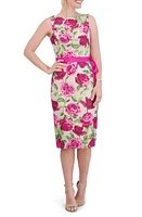 Eliza J Floral Embroidered Sheath Cocktail Dress Pink Multi at Nordstrom,