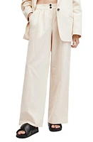 AllSaints Payton Pinstripe Wide Leg Pants Ivory White at Nordstrom, Us