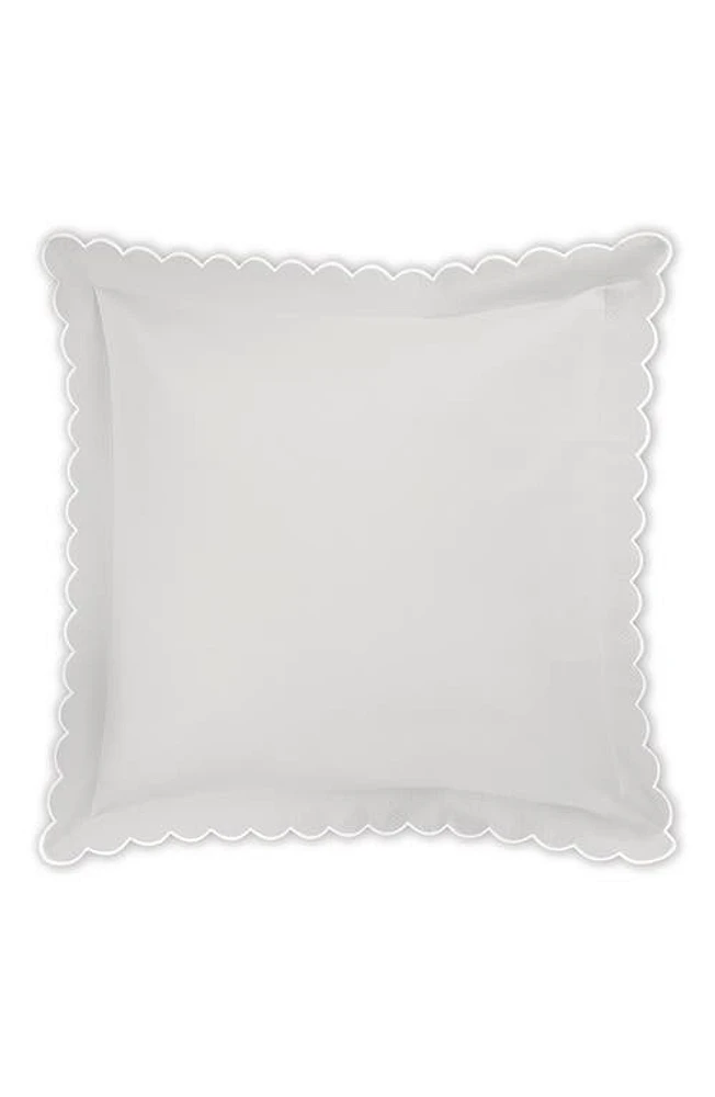 Matouk Diamond Piqué Euro Pillow Sham in Silver at Nordstrom