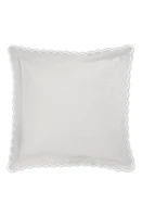 Matouk Diamond Piqué Euro Pillow Sham in Silver at Nordstrom