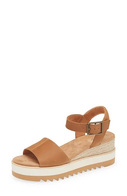 TOMS Diana Platform Wedge Sandal Tan at Nordstrom,