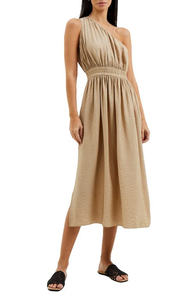 French Connection Faron One-Shoulder Crinkle Dress in Incense at Nordstrom, Size 12