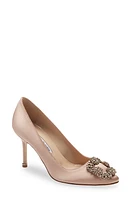 Manolo Blahnik Hangisi Pointed Toe Pump Nude at Nordstrom,