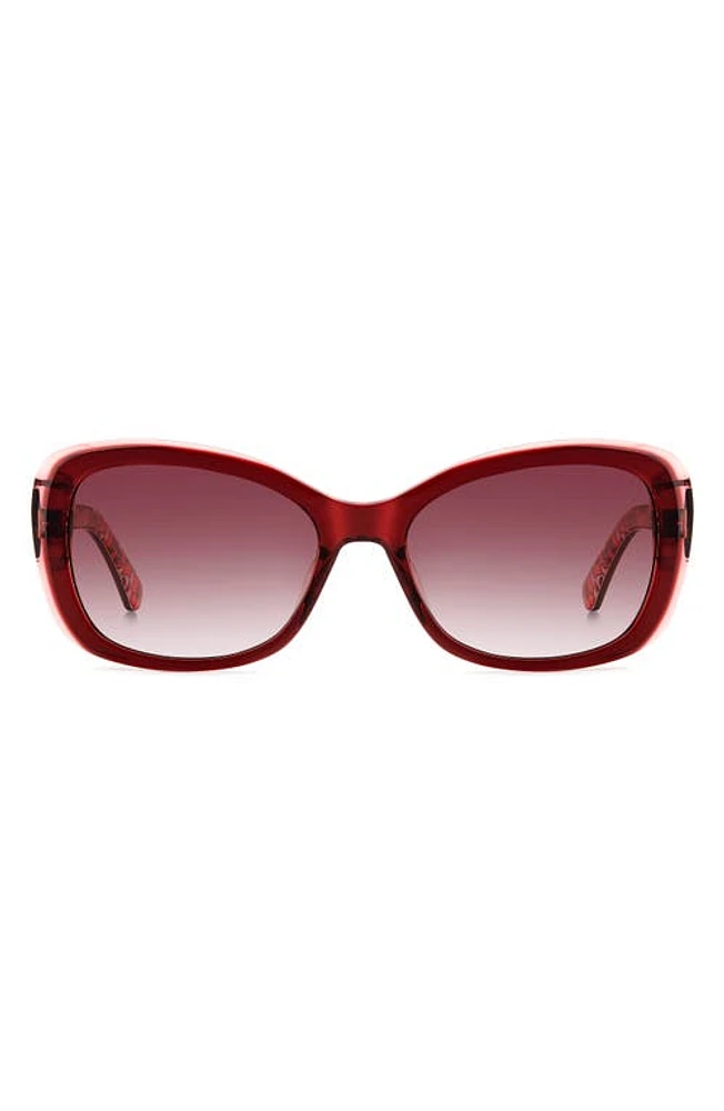 Kate Spade New York elowen 55mm gradient round sunglasses in Red/Burgundy Grad at Nordstrom