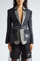 Undercover Layered Silk Organza Blazer in Black at Nordstrom, Size 1