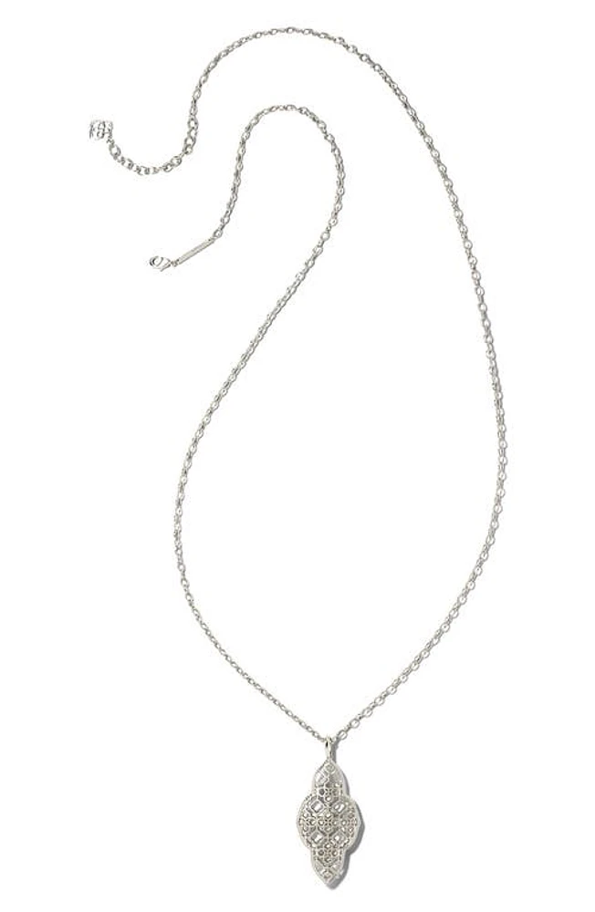 Kendra Scott Abbie Pendant Necklace in Rhodium Metal at Nordstrom