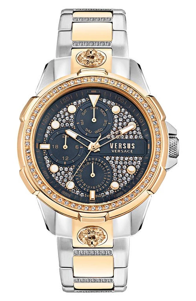 VERSUS Versace 6E Arrondissement Crystal Multifunction Bracelet Watch