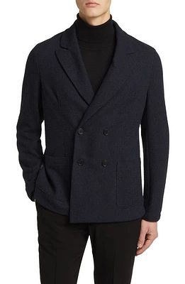 Harris Wharf London Peak Lapel Double Breasted Blazer Blue Black at Nordstrom, Us