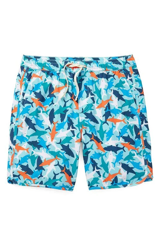 Fair Harbor Kids' Anchor Shark Print Water Repellent Swim Trunks Reef Sharks at