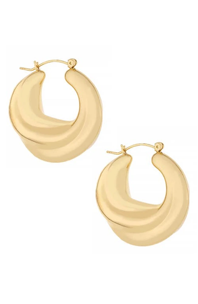 Ettika Crescent Swirl Hoop Earrings in Gold at Nordstrom