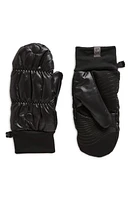 U R All Weather Puffer Flip Mittens Black at Nordstrom,