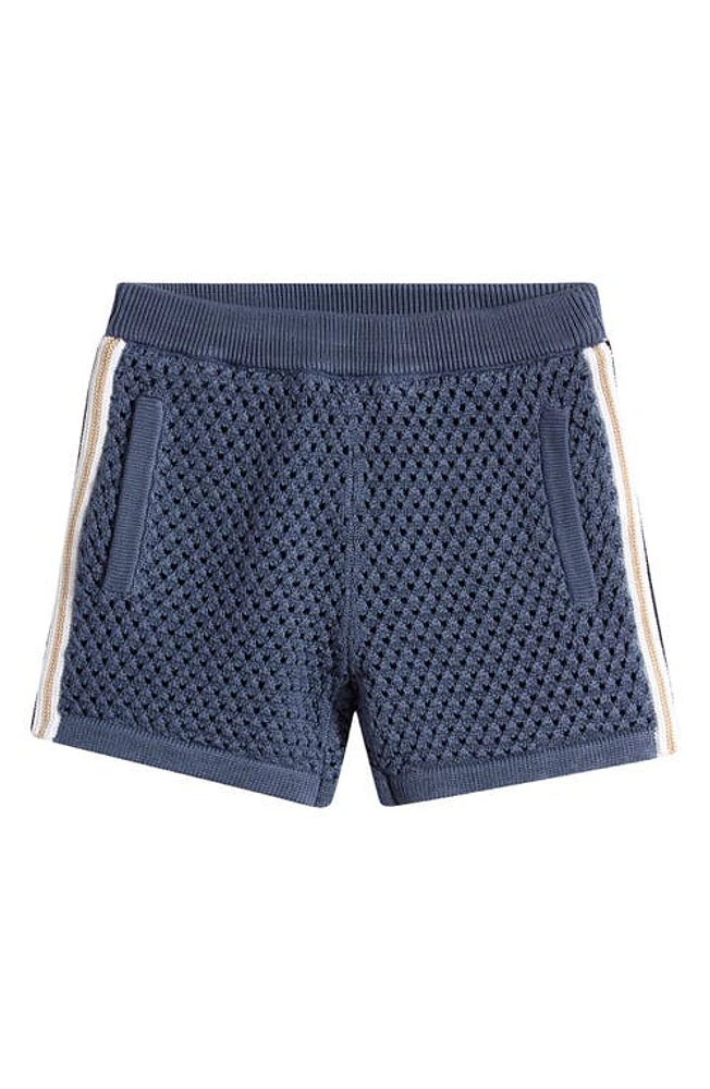 Reiss Kids' Creek Jr. Open Stitch Knit Shorts in Airforce Blue at Nordstrom, Size 8-9 Y