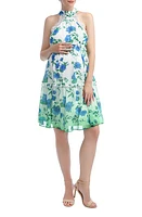 Kimi and Kai Norah Floral A-Line Halter Maternity Dress at Nordstrom,