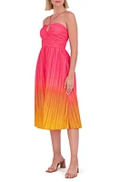 Vince Camuto Gradient Taffeta Halter Midi Dress Hot Pink at Nordstrom,