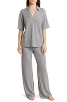 Open Edit Rib Pajamas in Grey Pewter at Nordstrom, Size Small